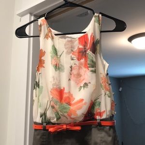 Floral top, pencil skirt bottom, dress
